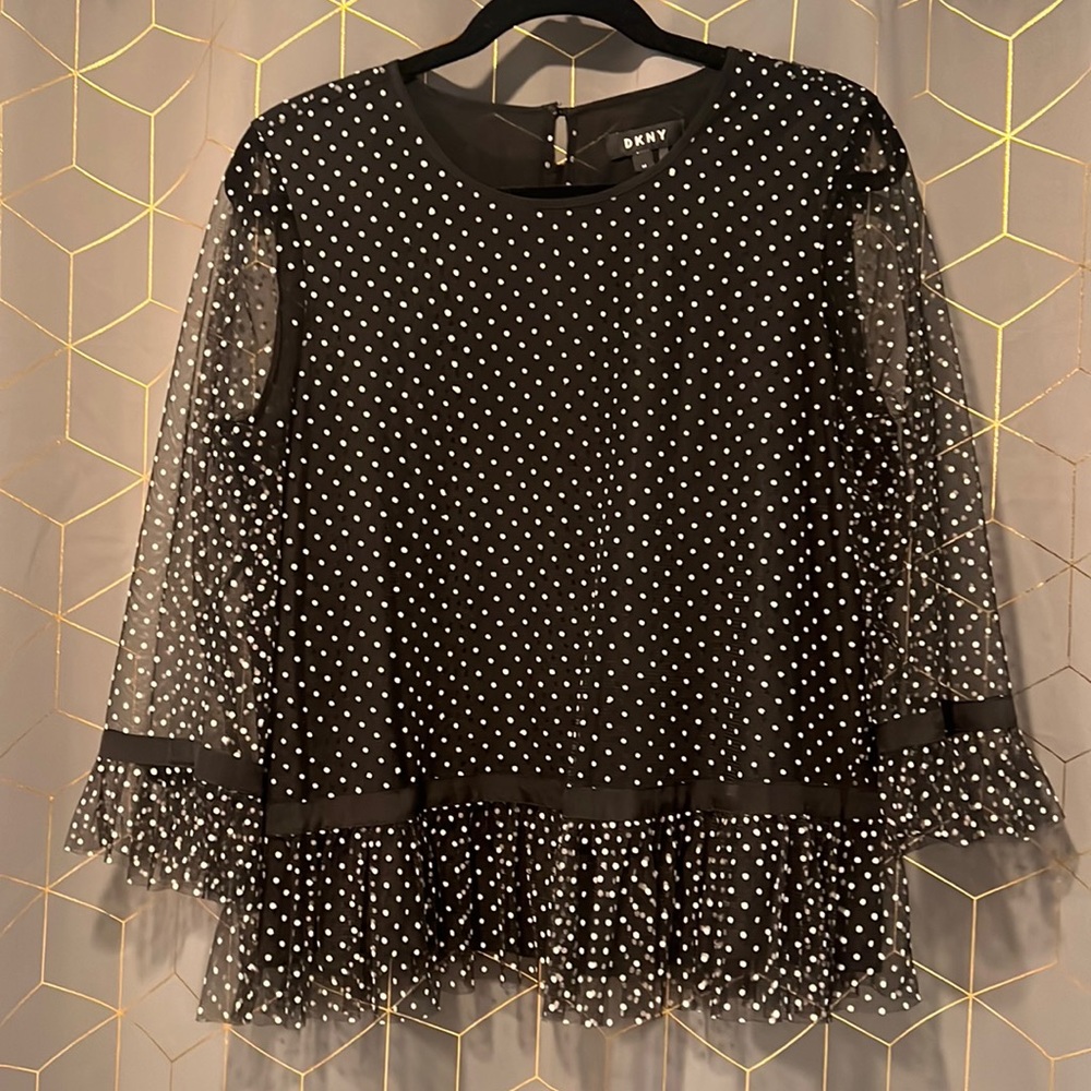 DKNY Top with Polka Dots!